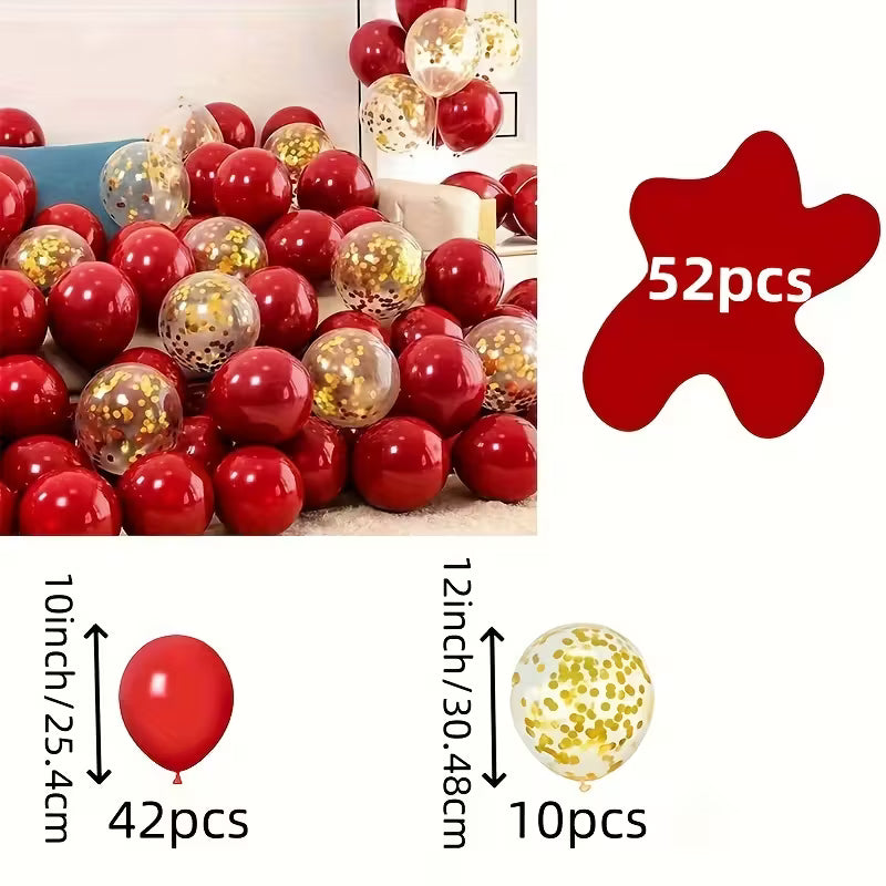 Σετ 52 μπαλονιών "Κόκκινο και Χρυσό"