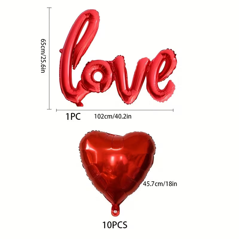 Σετ μπαλονιών "καρδιές και LOVE"