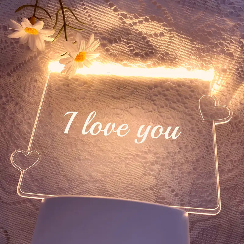 Φωτιζόμενη Καρδιά Μηνυμάτων LED με Στυλό