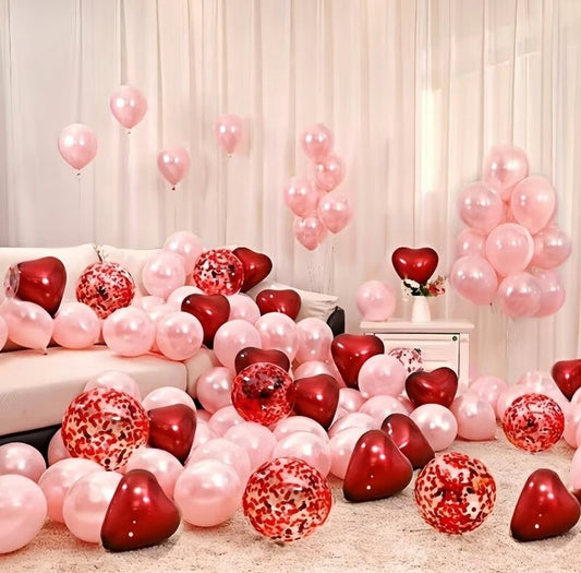 Σετ 30 μπαλονιών σε κόκκινο και ροζ
